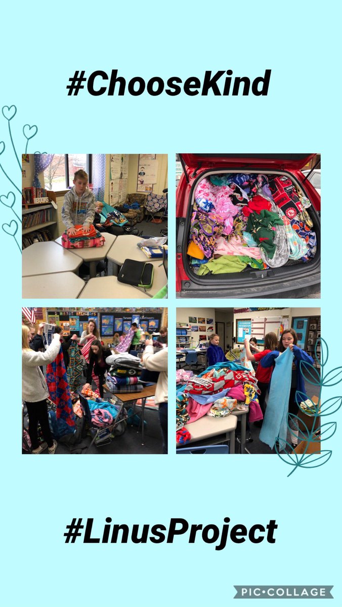 MrsDittmanELA's tweet photo. 6 Service organizing for our next #choosekind project. Making blankets for the #Linusproject. https://t.co/fogOHw9Yrw