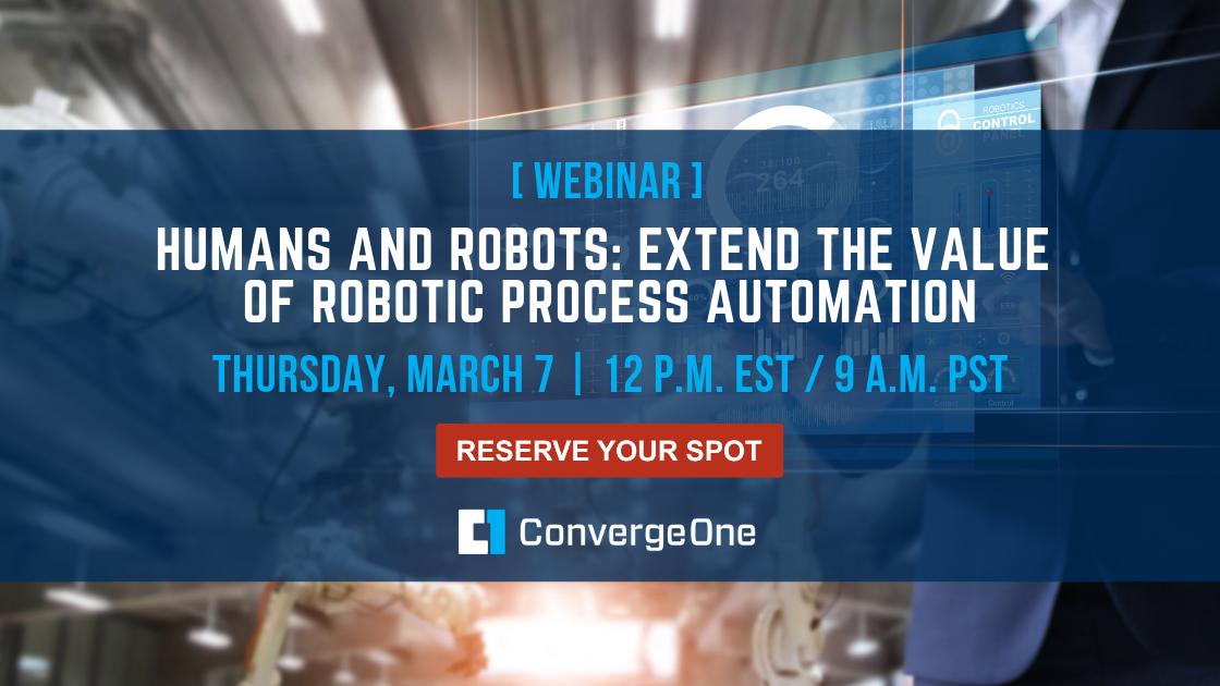OneC1Company's tweet image. Robotic Process #Automation (RPA) can bring out the best in your most valuable resource – your #customercare or back-office team. Learn how to take advantage of it by registering for our webinar on 3/7 at 12 p.m. ET: hubs.ly/H0gPcFf0 #AI #CX