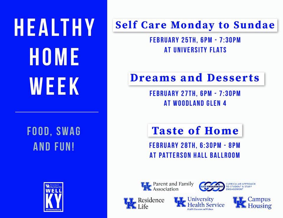 UHSPaws's tweet photo. We are excited to be partnering with @UKParents to bring @universityofky students that live in @UKHouseResLife the program #TasteofHome We will have our Wellness Team there ready to answer questions about #AllThingsWellness and eat some delicious food!!! #WellKentucky🍽 #StayWell https://t.co/VIh18YrtvR