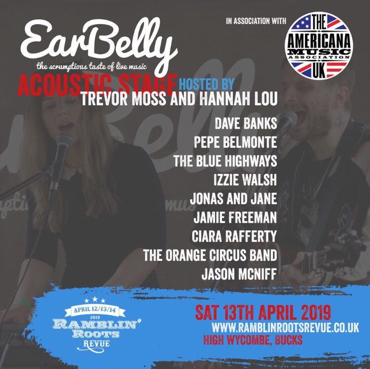 Excited to be playing @Ramblin_Roots in association with @theamauk with my band alongside amazing artists on @earbellymusic stage on Sat 13 Apr!
#ramblinrootsrevue #festival #americana #country #folk #irish #singersongwriter #originalartists #amauk #music #bucks #highwycombe