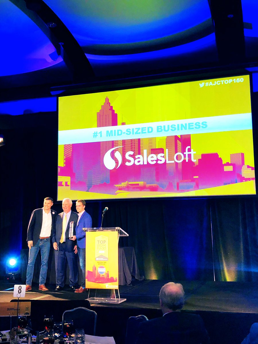 Salesloft's tweet image. Just named #ajctop150 best place to work for the second year in a row!!! Also, we’re hiring. Just saying. 😉