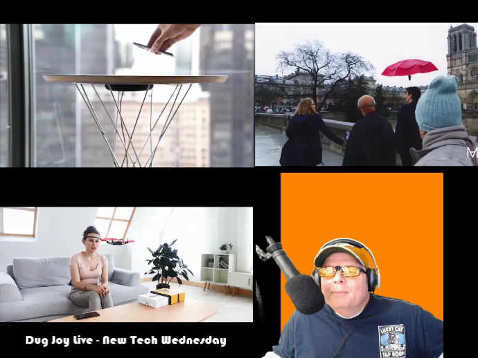 dugjoy's tweet photo. #floatingumbrella? New wireless charger. Mind controlled #drone! Just went live with my Tech Wednesday show on #twitchtv https://t.co/qMlB7F0kjU https://t.co/k67UI8QDNO