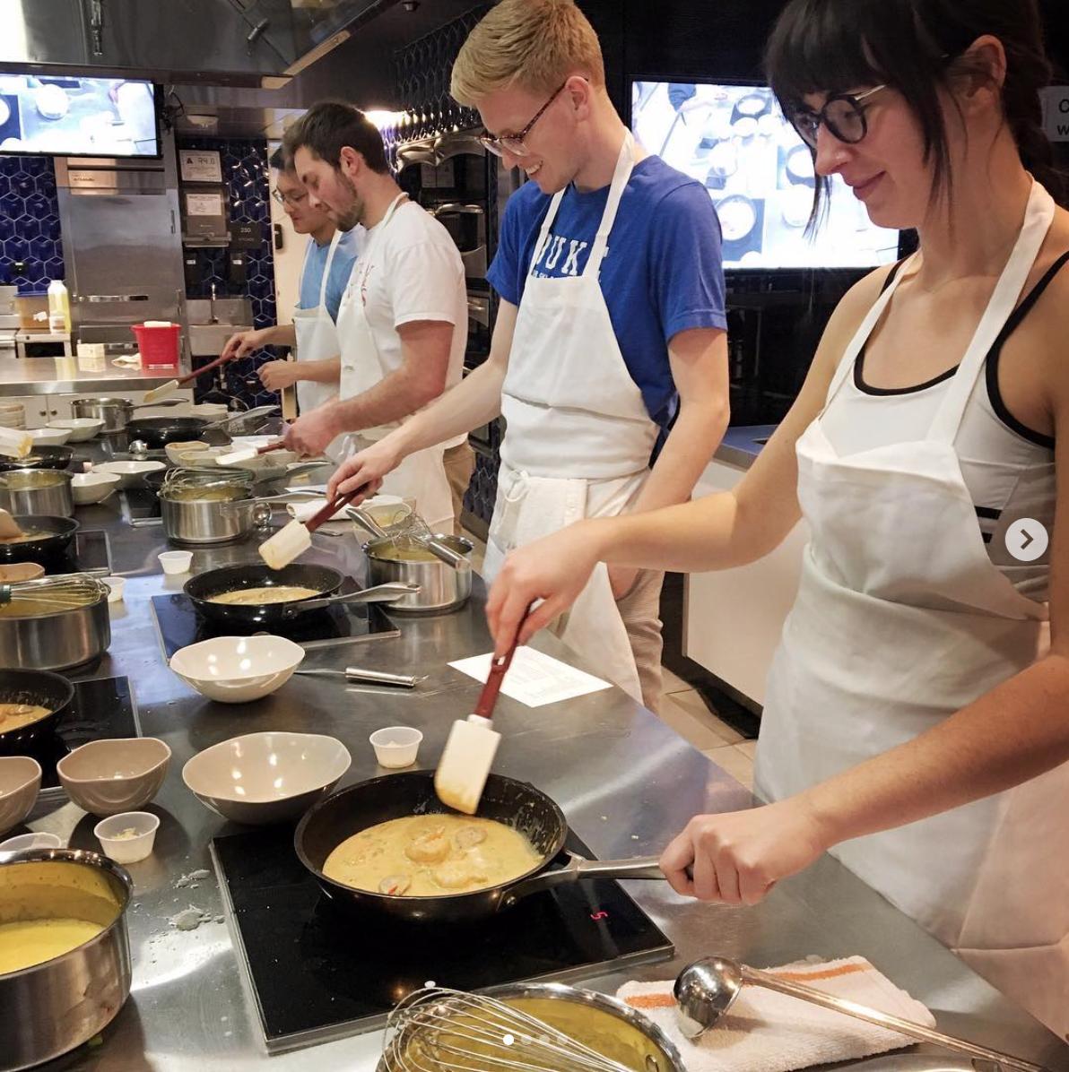 Beyu Caffe's Chef David had a great time hosting this Shrimp &amp; Grits cooking demo and lesson! Looks like the students had a great time as well! <a href="/DukeDining/">Duke Dining</a>