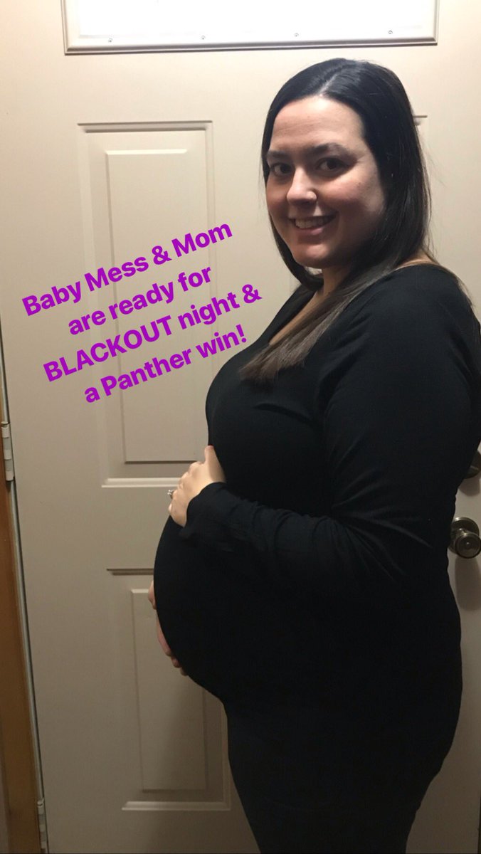 jessmesserli's tweet photo. Last home @UNImbb game of the season. Senior night. Blackout. 1 game out of first place (playing a team that’s tied for 1st). We’re ready to bring the energy. LET’S GO PANTHERS! #UNIFight #BabyMess #34weekspregnant https://t.co/aIwQnOmrml