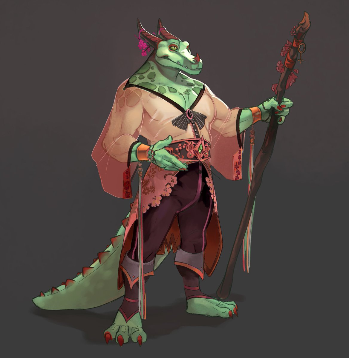 Think I finally figured out a design for my dragonborn druid, Galvanarr! 