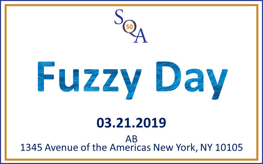 Join us on March 21st for our annual Fuzzy Day conference. Thank you to our sponsor @MSCI_Inc and to @AB_insights for hosting the conference. Register at sqa-us.org