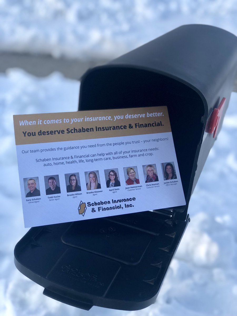 SchabenIns's tweet photo. Don’t worry, we won’t clutter up your mailbox too much, just your local agent stopping by the say hi! ☺️ You deserve to talk to a smiling face that you recognize! https://t.co/Yu2x1uQtPR