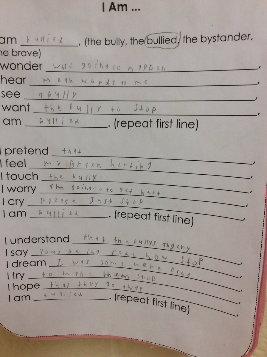 jcookbrookside's tweet photo. Powerful poetry written from randomly assigned points of view!
#pinkshirtday #grade3and4 @BrooksidePS @yourschools #iAmAMDSB #choosekind https://t.co/Za1I9E9ca3
