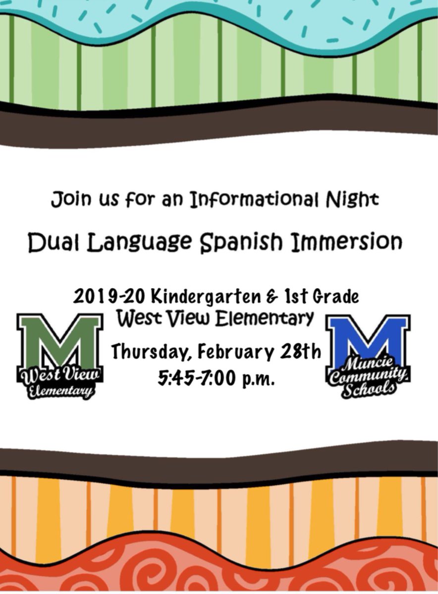 MuncieSchools's tweet photo. For parents and caregivers of prospective Dual Language Kindergarten students next year... and a few spaces for new Dual Language 1st graders! Native Spanish speakers strongly encouraged! https://t.co/6fABgLquDc
