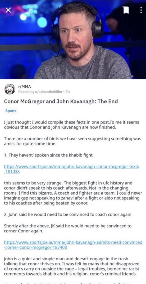 TalkMMA's tweet photo. I told you people. I’m well researched and well sourced on this McGregor thing.
I’ve hinted that CM and JK were on the outs. Not my fault if the lil fan boys cradling CM’s nuts don’t listen.
Only one other guy, one other ace has changed the game the way I have #FreeFRB https://t.co/ZBKTOIDqVD