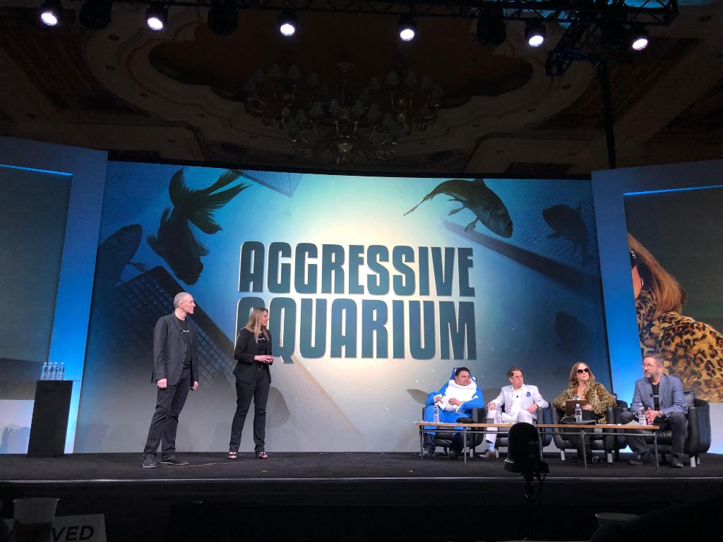 SplunkPartners's tweet image. Friea and @AndiMann are the freshest fish in the sea, and hooked the &apos;Aggressive Aquarium&apos; panel with their pitch during the #SplunkGPS keynote (fish puns over). #SplunkPartners