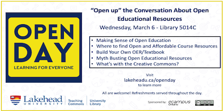 hj_dewaard's tweet image. #OpenDayLakehead2019 Coming March 6th @mylakehead OPEN invitation to join and learn @LakeheadLibOR @LakeheadLibTBay @LakeheadLibEduc @LakeheadORILBEd #LearningForEveryone @SwordVsSpoon @greeneterry @dlgtb @Gisella65 @fernfeed @eCampusOntario @cgreen @OEWeek #OEWeek