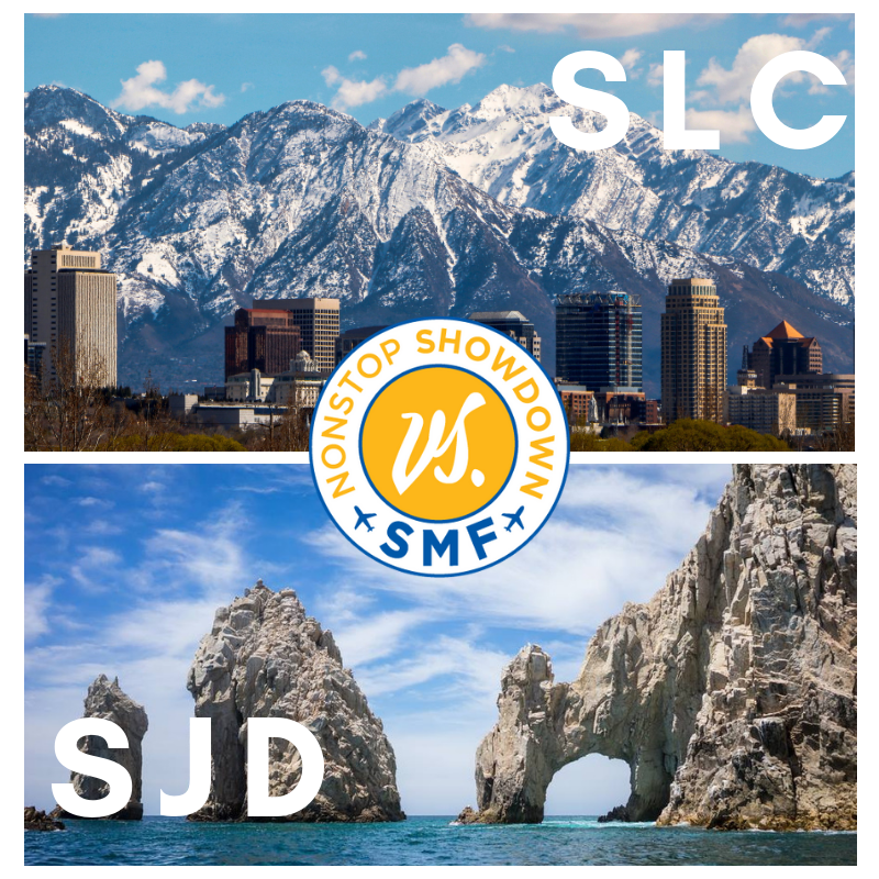 FlySMF's tweet photo. Spring break travel planning? Searching for snowy slopes or sandy beaches? If you had to choose: Salt Lake City (@Delta , @SouthwestAir) or Cabo San Lucas (@SouthwestAir, @AlaskaAir )? BTW- SMF can get you to either dream destination NONSTOP! #nonstops #SpringBreak #TravelPlans https://t.co/aZmDlgwHfZ