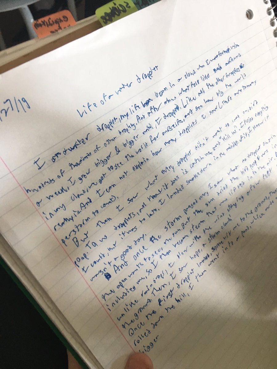 RockatWest's tweet photo. Water cycle inspired writing💧☁️🌧#rockstem #writingacrosscontents #effectivecommunicators @LouisvilleWP https://t.co/QAzA76OhdT
