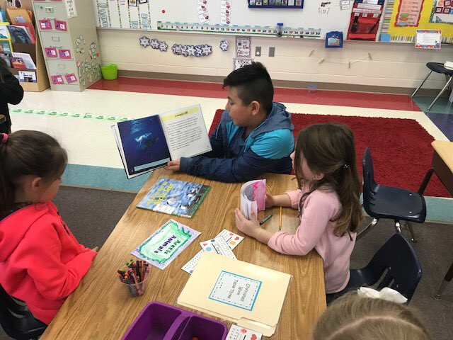 BryerKinders's tweet photo. Our 5th grade Buddies helped us research arctic animals. With their help, students were able to choose what animals they wanted to learn about.  They were able to discuss the text features and choose what parts of the book they wanted to read by using the Table of Contents. https://t.co/6ycYZJYNjN