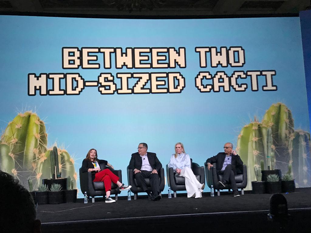 SplunkPartners's tweet image. Zach who? The #SplunkGPS keynote is getting prickly as @Channel_Chick hosts 🌵&apos;Between Two Mid-Sized Cacti&apos; 🌵 #SplunkPartners