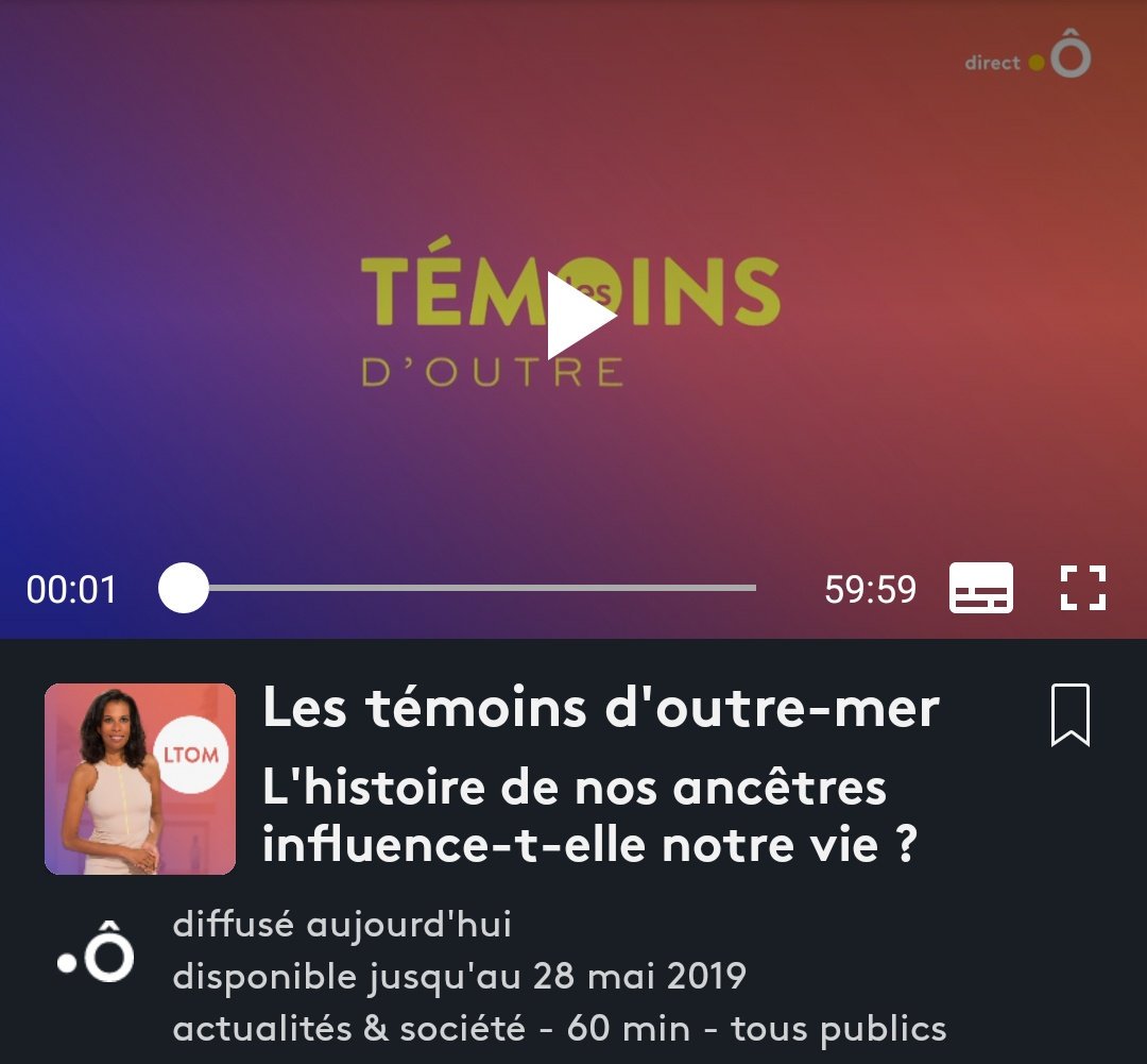 ComiteMarche98's tweet photo. Vous avez manqué l'émission @LTOMofficiel #LTOM? Pas de panique, voici le lien du replay de l'émission : 💭la question si l'#histoire de nos #ancêtres influence-t-elle notre vie ?
📺 https://t.co/wjfbMomrez 
#CM98 #mémoire #esclavage #traumatisme #transgenerationnel https://t.co/hSN5LXYfT7