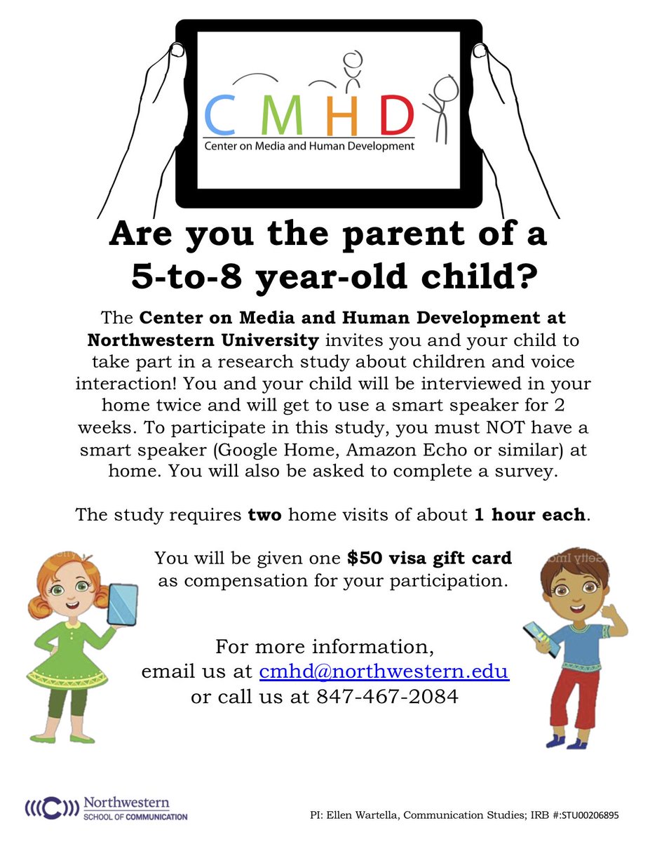 slovato's tweet photo. Friends in Chicago or DC! Need one last family for my dissertation study: one with an 8-year-old boy who does not have a smart speaker at home. https://t.co/7zbnuOE9W1