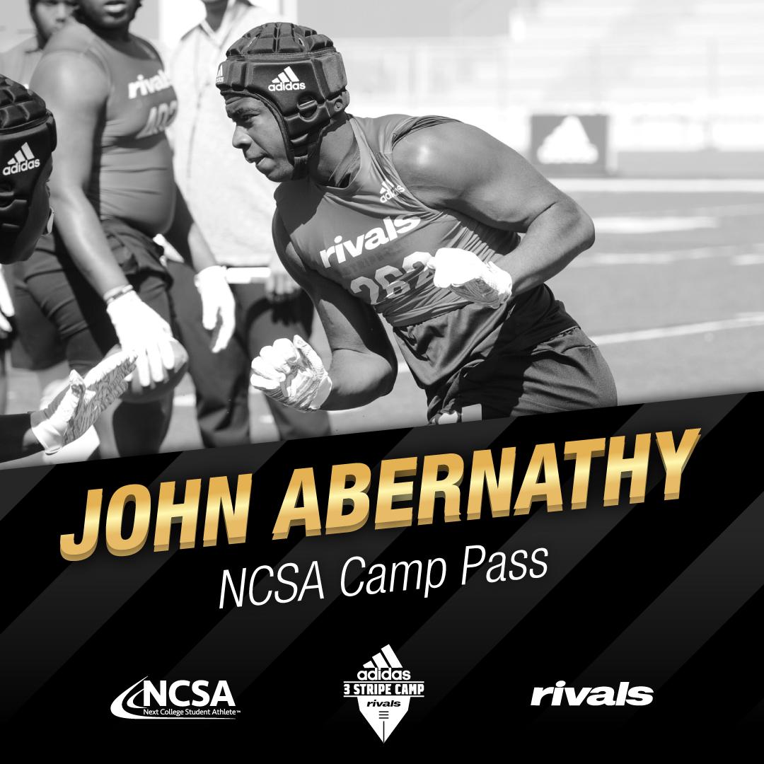 Huge shout-out to @johnabernathy88 for earning his way to a #Rivals3StripeCamp with an awesome performance at the #RivalsCombine in Houston!