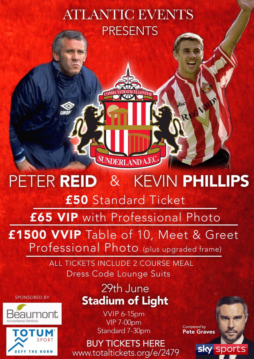 Link to buy tickets totaltickets.org/e/2479
<a href="/SunderlandRCA/">Sunderland RCA FC</a> <a href="/SunCollSport/">Sunderland College Sports Academy</a> <a href="/Westend_FC/">Sunderland West End FC</a> @RyhopeCW <a href="/SeahamRedStar/">Seaham Red Star FC</a> <a href="/Westend_FC/">Sunderland West End FC</a> <a href="/SunderlandAFC/">Sunderland AFC</a> <a href="/SunderlandFanTV/">SunderlandFanTV</a>