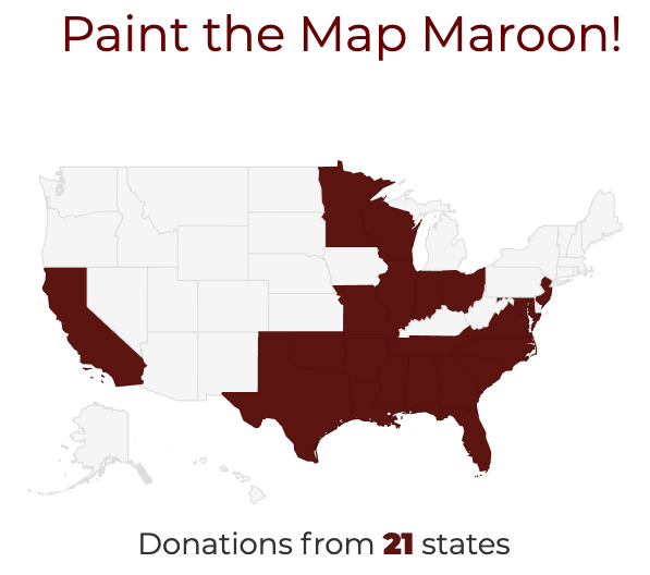 MSU_Foundation's tweet photo. Is your state not maroon?! Put it on the map with a gift to the area of your choice! Go to https://t.co/lKyhuPabiI to give to your passion! #GiveToMSU #HailStateGivingDays https://t.co/KvxgAXdIrH