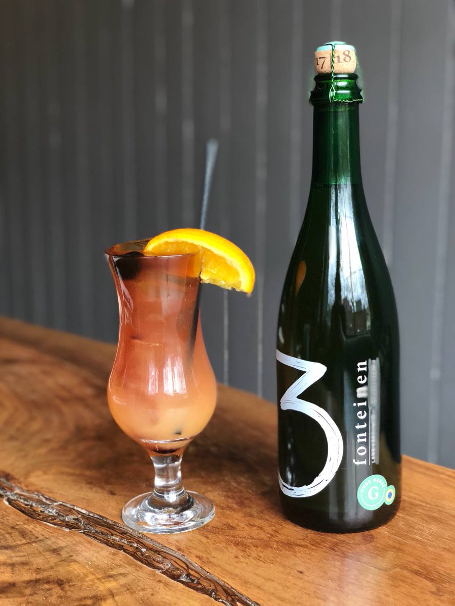 FiveEyedFox's tweet photo. Couple new bevvies to imbibe upon! “Age of Aquarius”- a divine blend of rums and citrus, and Drie Fonteinen Oude Geuze by the bottle. Come get cozy and fancy it up, Caroline’s behind the bar tonight, ya’ll! https://t.co/zleRjCAzel