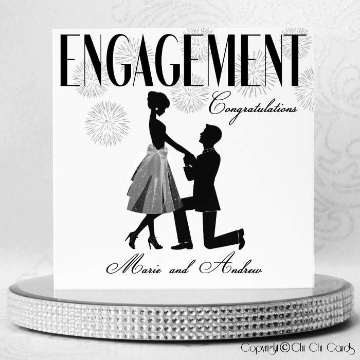 Modern Fun  /" ON YOUR ENGAGEMENT /"  Card ~ Man on Knee Proposing
