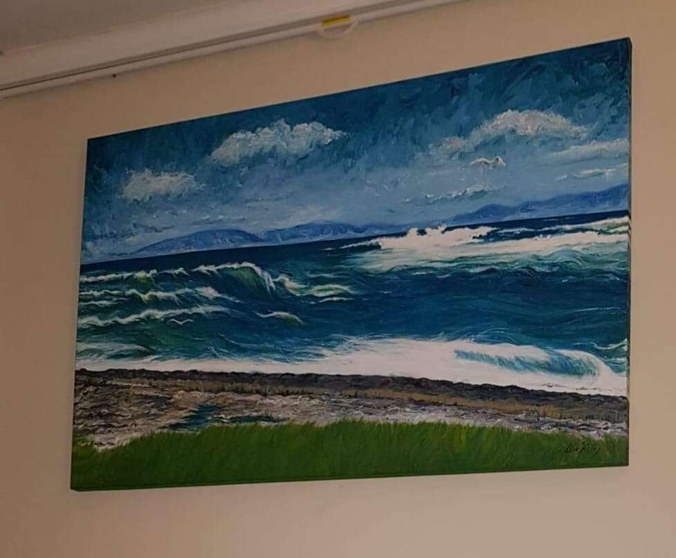 ClarabelKelly's tweet photo. SEASCAPE in Acrylics by Clare Kelly. Commissions welcome #irishart #seascape #commissions #westmeathart #artistsontwitter https://t.co/RVnmOHIPz7