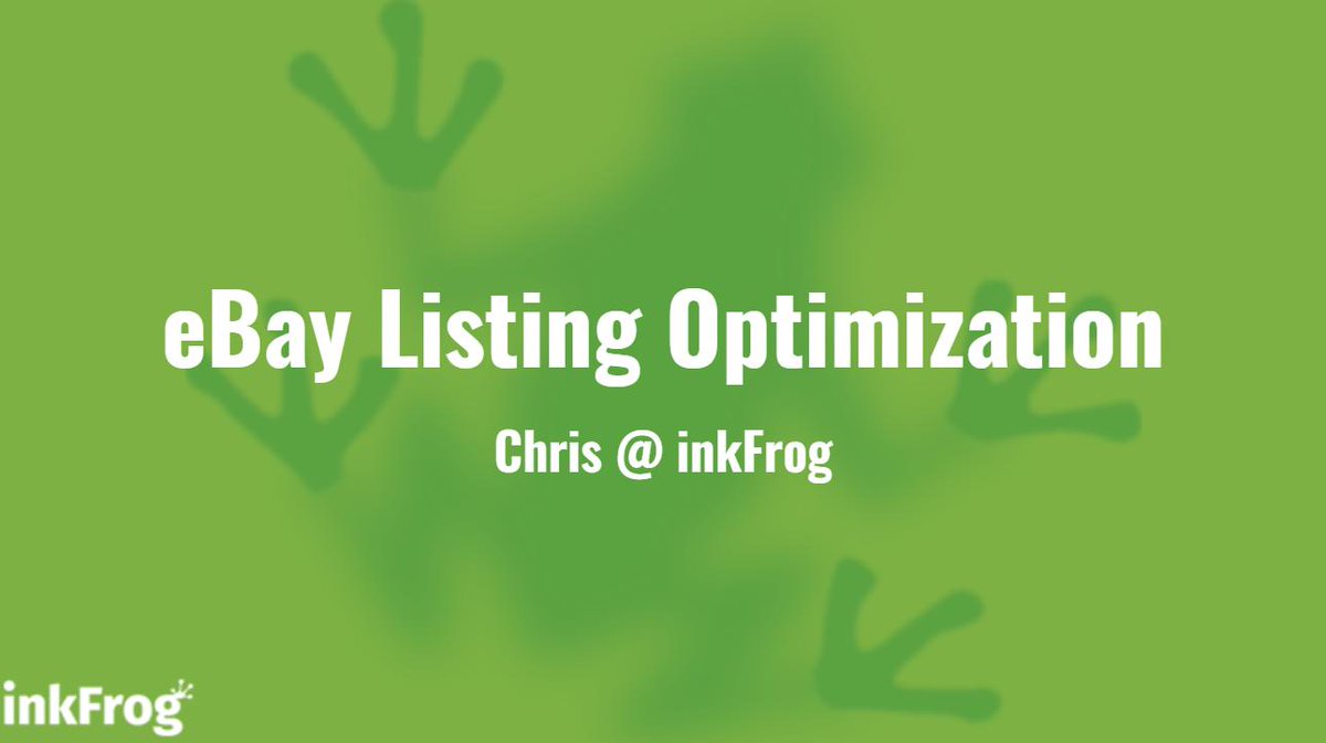 inkFrog's February webinar is going live right now!  Come join us as we talk about eBay listing optimization!

youtube.com/watch?v=-jM8f0…