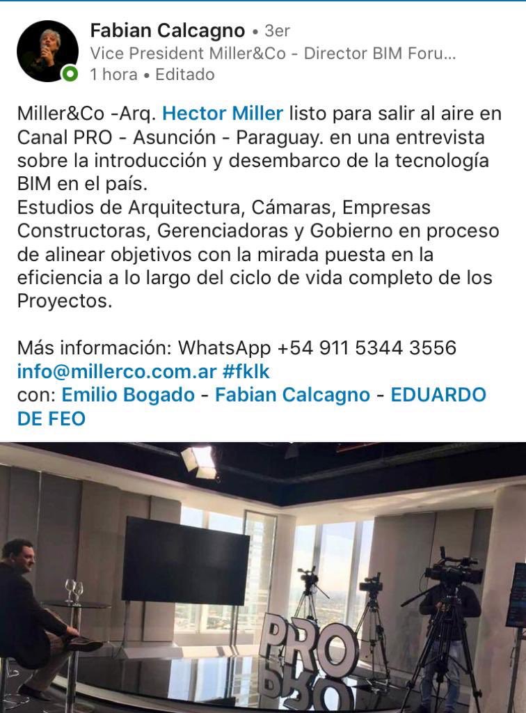 paez_ivan's tweet photo. Proyectos y obras más eficientes... hoy mostramos las ventajas de la metodología BIM a los socios de APROCONS #Miller&amp;Co #BIMPY #Construcciones #Tecnología https://t.co/Om9X62MIqP