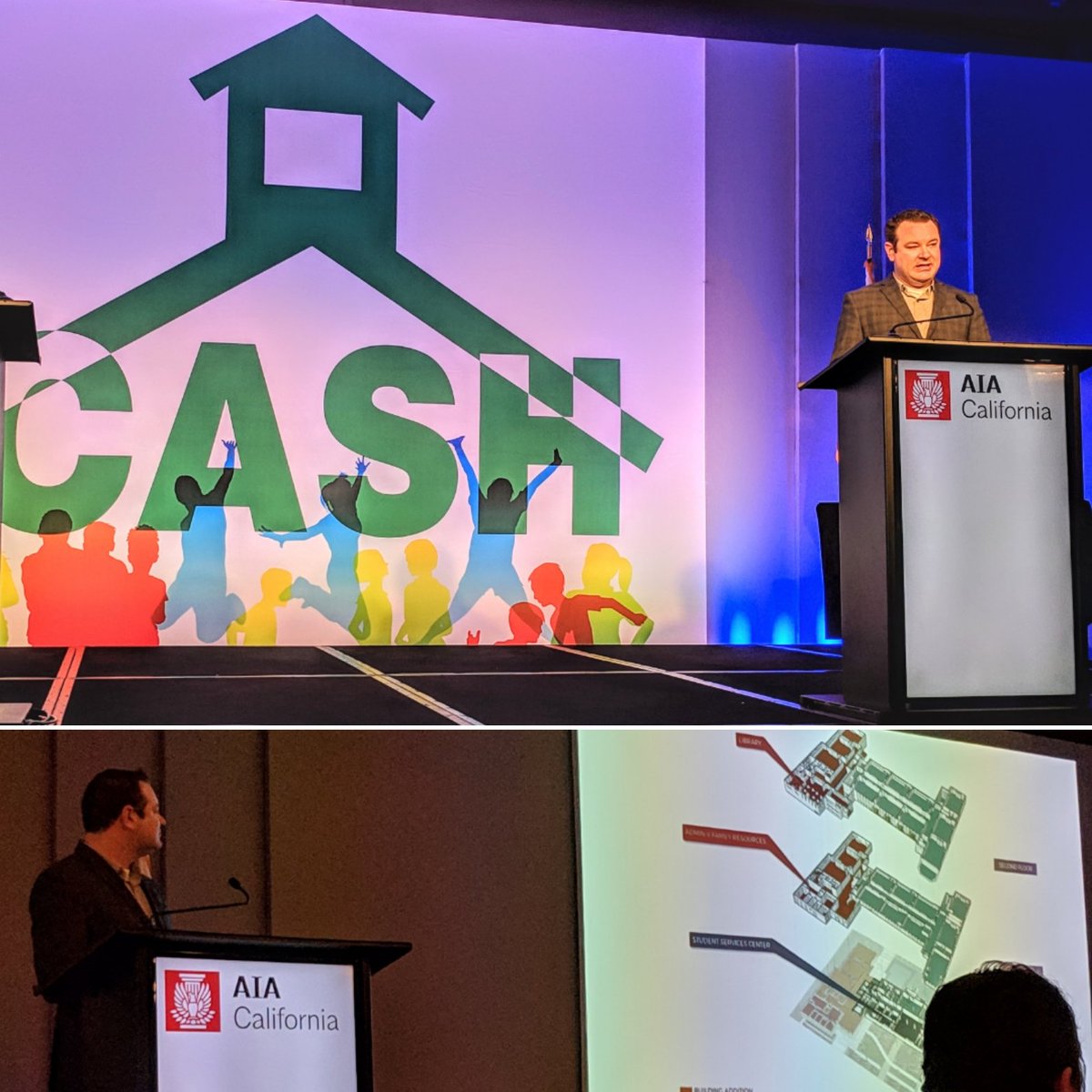 IanMerker's tweet photo. @BKasdan @AIACALIF President presents @CASHFacilities awards that consistently do more with less. #CASHconference #CASHfacilities #cash2019 https://t.co/IedHHcZRnB