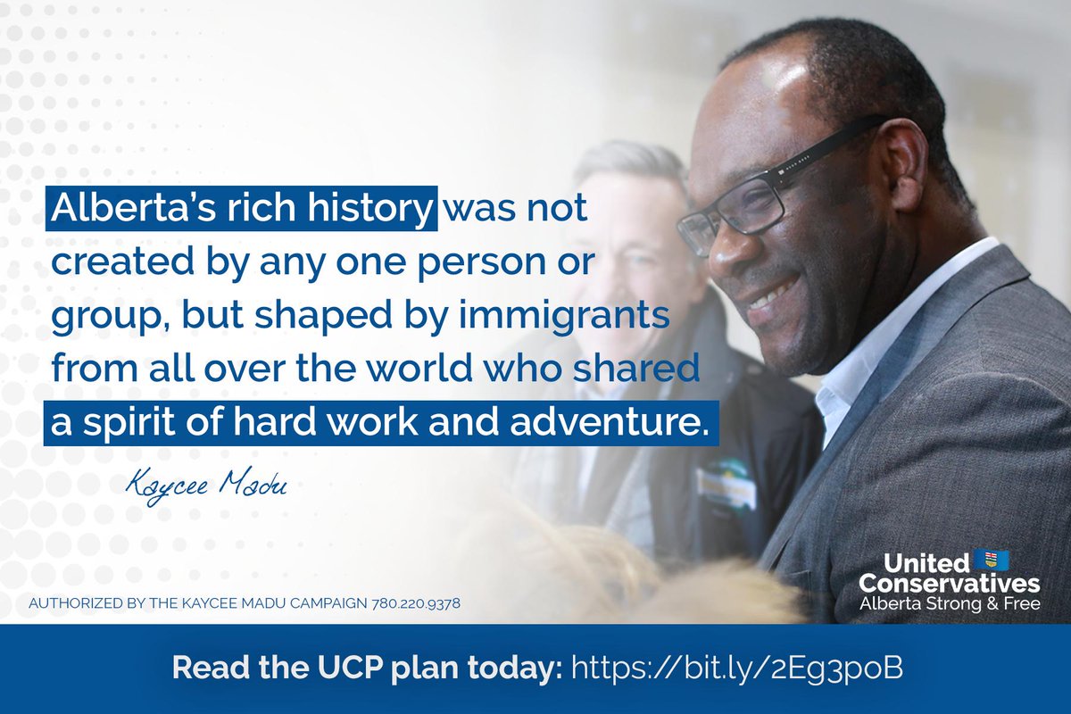 KayceeMaduYEG's tweet photo. Alberta’s rich history was not created by any one person or group but shaped by immigrants from all over the world who shared a spirit of hard work and adventure. (1/12) #ableg #ucp #yegsw https://t.co/77oeUCBVEG