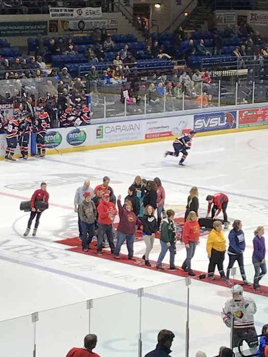 AGSschools's tweet photo. Thank you Mr. Zeien for setting me up with Dow Corning and the Saginaw Spirit for the Most Spirited Teacher Award and Appreciation Night. I met some terrific educators and had an extraordinary evening with my family at the hockey rink! The Spirit won 6-1. https://t.co/cAgZp3ZTGo