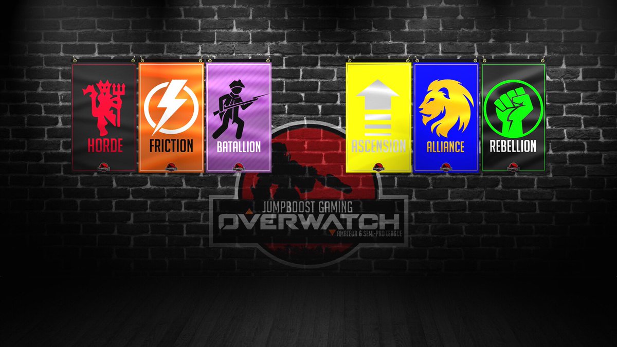 JumpBoostOWL's tweet image. Alliance. #JUMPAlliance
Ascension. #JUMPAscension
Batallion. #JUMPBatallion
Friction. #JUMPFriction
Horde. #JUMPHorde
Rebellion. #JUMPRebellion

The teams for the inaugural season.