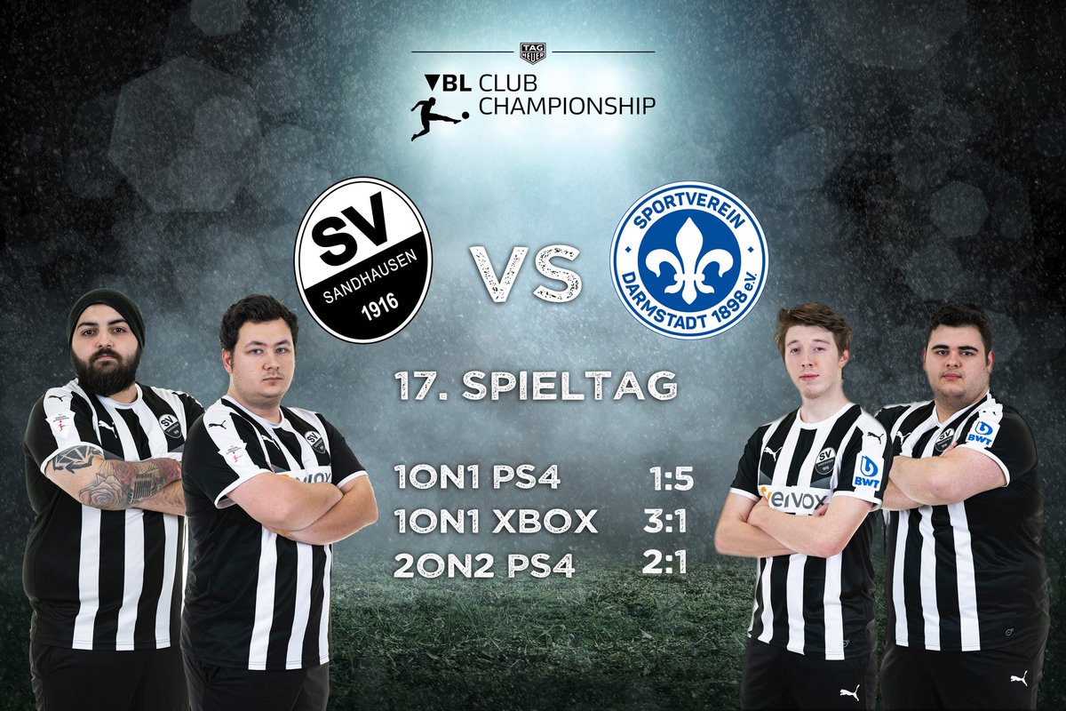 ➡️#FIFA19 #VBLClubChampionship Spieltag 17

Ein starkes Ergebnis für uns! Wir holen 6 Punkte und gewinnen damit den Spieltag👍

#GGWP @SV98_eSports 

#ern #SVSeSport #lokal #WirEchtanders