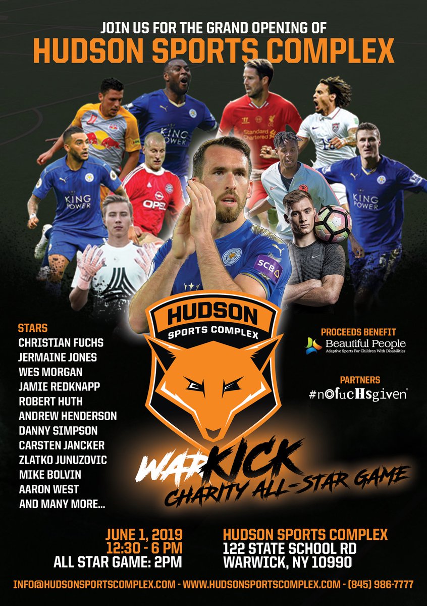 hudsonsportscom's tweet photo. ⭐️ Save the date ⭐️
To celebrate the GRAND OPENING of Hudson Sports Complex we are bringing on the stars. Join us together with @FuchsOfficial and friends at the #WarKick Charity All Star Soccer Game. More info coming soon! 🦊 #HSC #HomeOfChampions #AllStarGame https://t.co/IDzUyjqHab