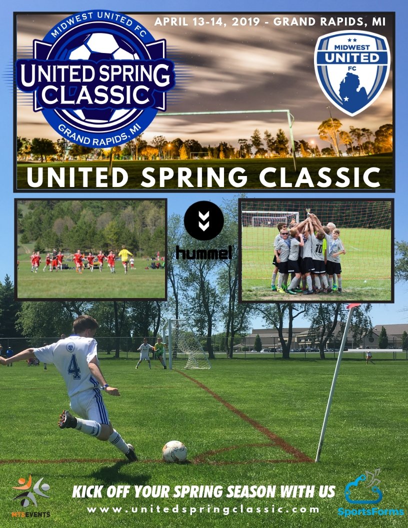 MTS_Events's tweet photo. United Spring Classic application deadline is fast approaching, March 2nd. This is a great tournament to kick off your Spring season!! #SClassic will take place on April 13-14th in Grand Rapids, MI. Register your team today at https://t.co/w112g8beMw  @MidwestUnitedFC #MTSevents https://t.co/LKsSGm9CR6
