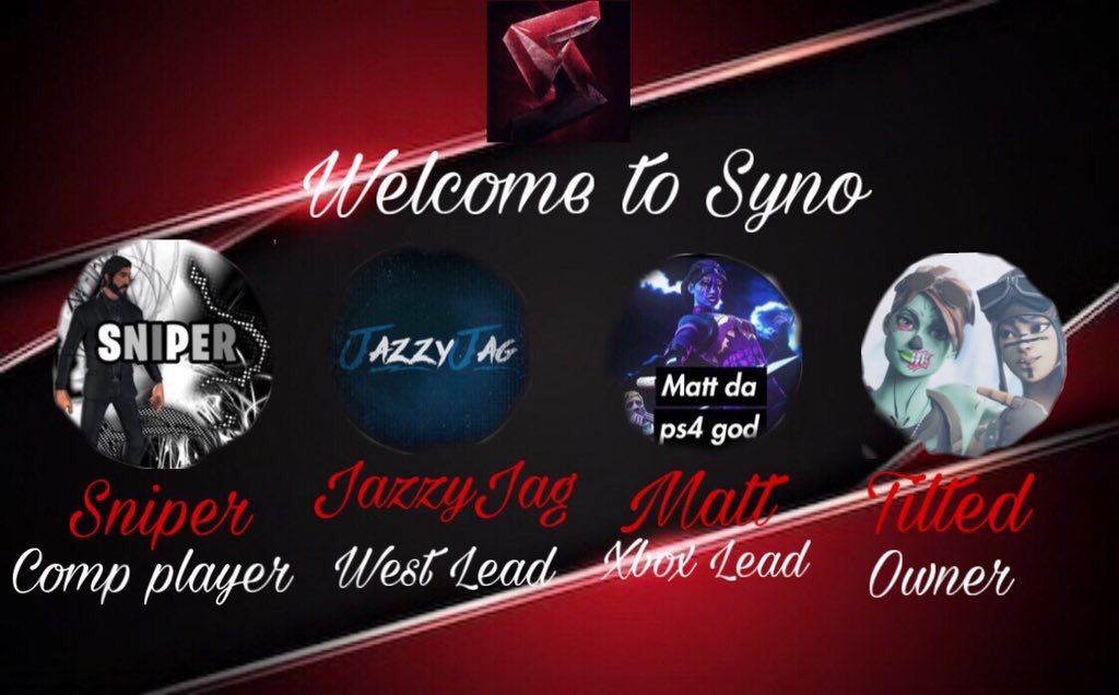 OfficialSyno's tweet photo. Everyone Welcome The Following To Syno 🙌🏽☀️! 

@SniperLife1224 (Comp Player)
@TQ_jazzyjagYT (West Lead)
@Mattdaps4god1 (Xbox Lead)
@runtilted (Owner) 
Follow The Members! 
 Who’s Next? Retweet &amp; Comment ⬇️
#SynoRC #TeamSyno https://t.co/Ob3b3xvPjj