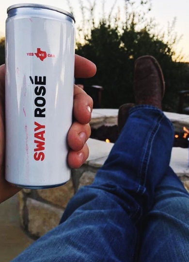 KristenDistTX's tweet photo. Put the "wine" in unwind with @yeswecanwine.  #SwayRose #DrinkResponsibly https://t.co/qCSQJBeNEv