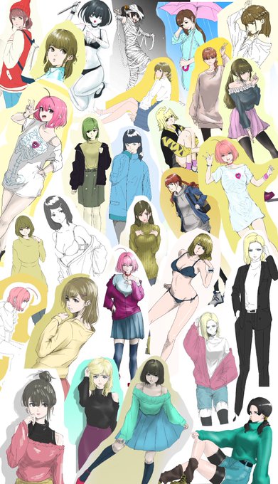 今日までの約1年半のまとめ
一枚目が最新のやつ
模写をやる回数は減ってるけど
脳内で描ける事が多くなってきたと思う。
まだまだ精進あるのみ! 