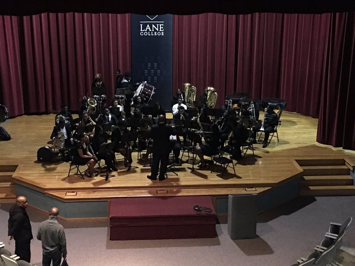 thelanecollege's tweet photo. The band is warming up for their concert that starts at 7p.m. Come join us!

#LaneCollege #Lane_RYS19 #WeAreLane #HBCU https://t.co/Q4JhI7NBWP