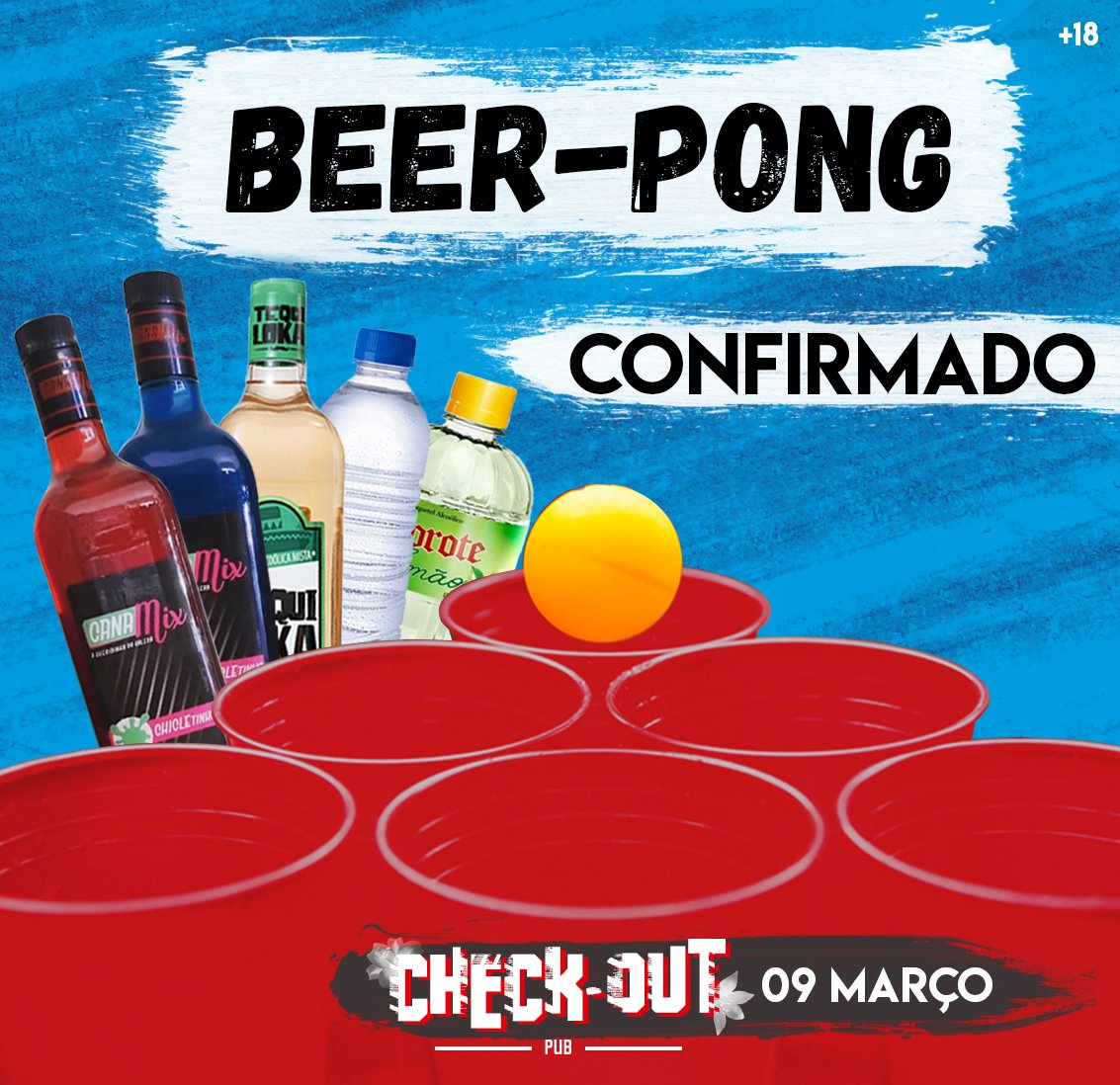 Check_out_Prod's tweet image. !TÁ CONFIRMADO!
O FAMIGERADO BEER-PONG 
.
Vocês pediram e agente atendeu ao chamado!
O joguinho do álcool tá de volta nessa edição para alegria da galera.
. 
.
.
#Checkoutpub
#CheckGame
#Carnavraaaaau
#Beerpong