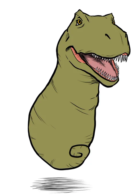 ティラノサウルス描いてたら途中で面倒くさくなったけど最後までやり切った。
#途中で面倒くさくなったが頑張った 