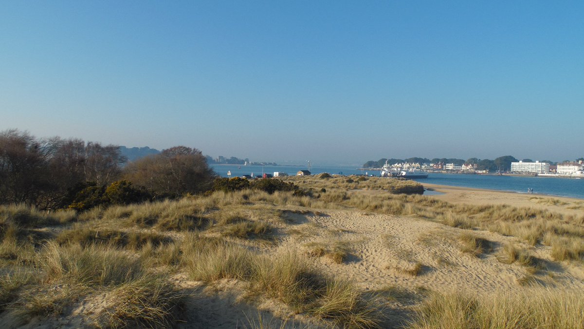 View from Shell Bay; Brownsea Island to the left, Poole in the mist and Sandbanks on the right. #Dorset