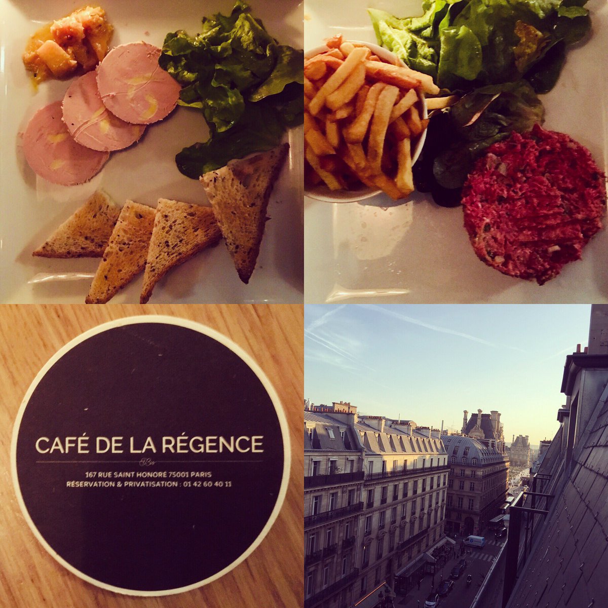 SvenGruber's tweet photo. The most fantastic foie gras dish I’ve ever had &amp; a beautiful steak tartare as a main. #cafedelaregence #paris #gourmet #Food #Foodie #cuisine #chefs https://t.co/d8CHHp3BLS