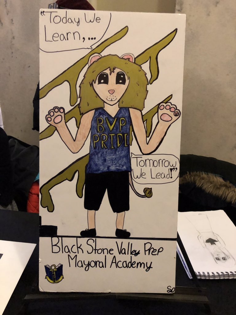 BVPrep's tweet photo. Three of our talented MS1 scholars showcased their artwork at the RI State House this afternoon in an effort to raise awareness and increase support of #art education in Rhode Island schools. They represented BVP with PRIDE! @riarteducator @MarielleEmet @chiachess https://t.co/bTHI37IBVW