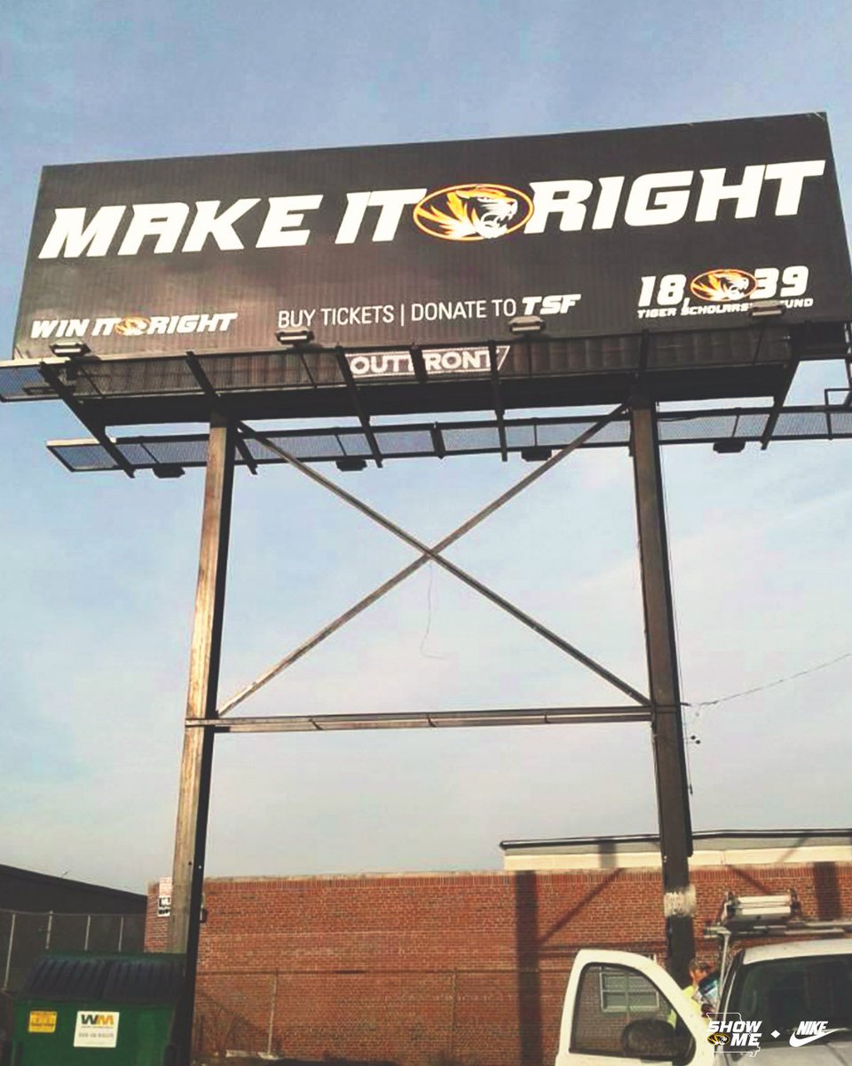 MizzouAthletics's tweet photo. #MakeItRight Billboards are up in STL &amp; KC 

#WinItRight #ShowMe 🐯 https://t.co/iDLa2UEJCS