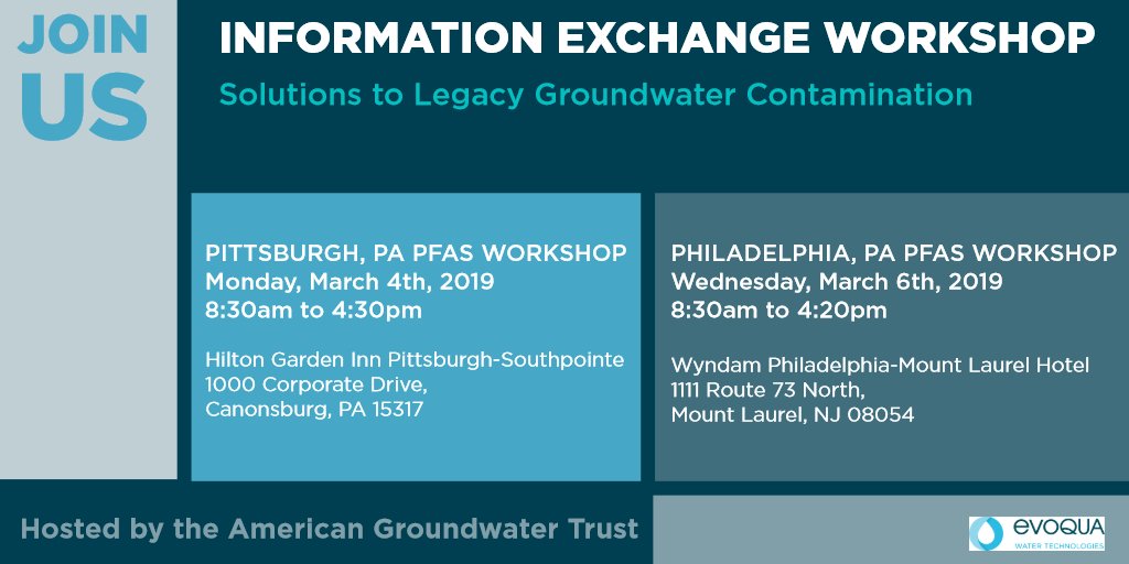 Interested in learning how to remove PFAS from your groundwater? Stop by the upcoming Information Exchange Workshops and hear our expert speak on Evoqua’s solutions using carbon and resin. Register here: ow.ly/CghE50mgDUi