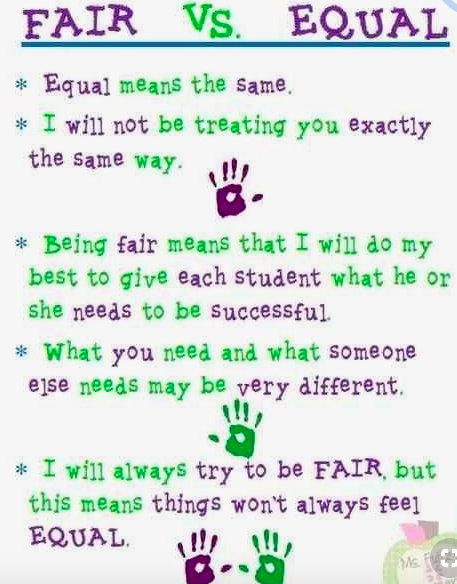DrP_Principal's tweet photo. I saw this on a recent school visit! Fair isn't always equal and we give kids what they need - when they need it. https://t.co/qarjCRWNT9