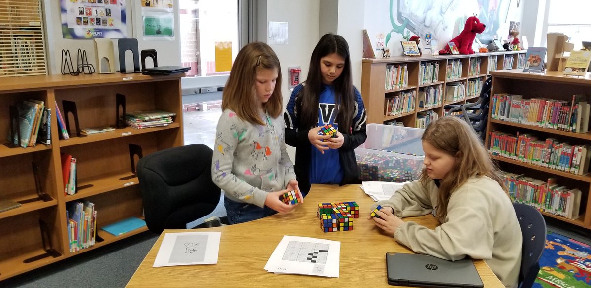 KidsRead2's tweet photo. Fifth graders @BauerschlagBest continue the dream of @bmagdos sponsored by @HydroChemPSC and @ccisd_ef To Cube or Not to Cube by designing and making a unicorn this week! #CCISDLibs #ccisdmaker https://t.co/V2kUGVuzqb